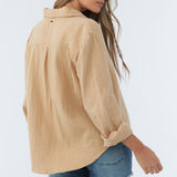 Leni Crinkle Double Gauze Button Down Shirt