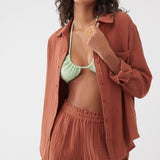 Leni Crinkle Double Gauze Button Down Shirt