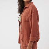 Leni Crinkle Double Gauze Button Down Shirt