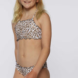 Girl's Leo Ruffle Edge Hi-Neck Swim Set