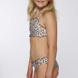 Girl's Leo Ruffle Edge Hi-Neck Swim Set