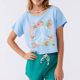 Girl's Peace On Surf Tee