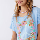 Girl's Peace On Surf Tee