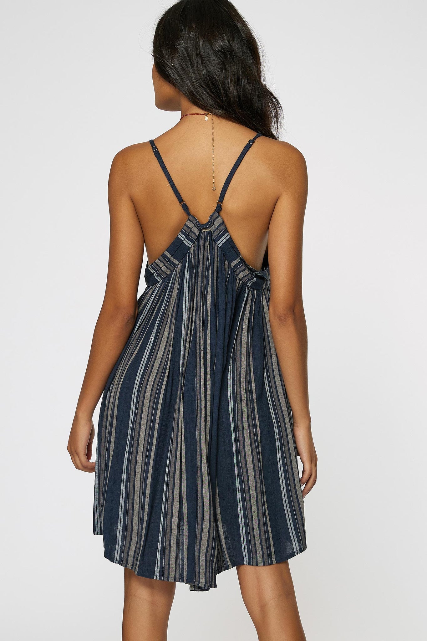 SALTWATER SOLIDS STRIPE TANK DRESS COVER-UP