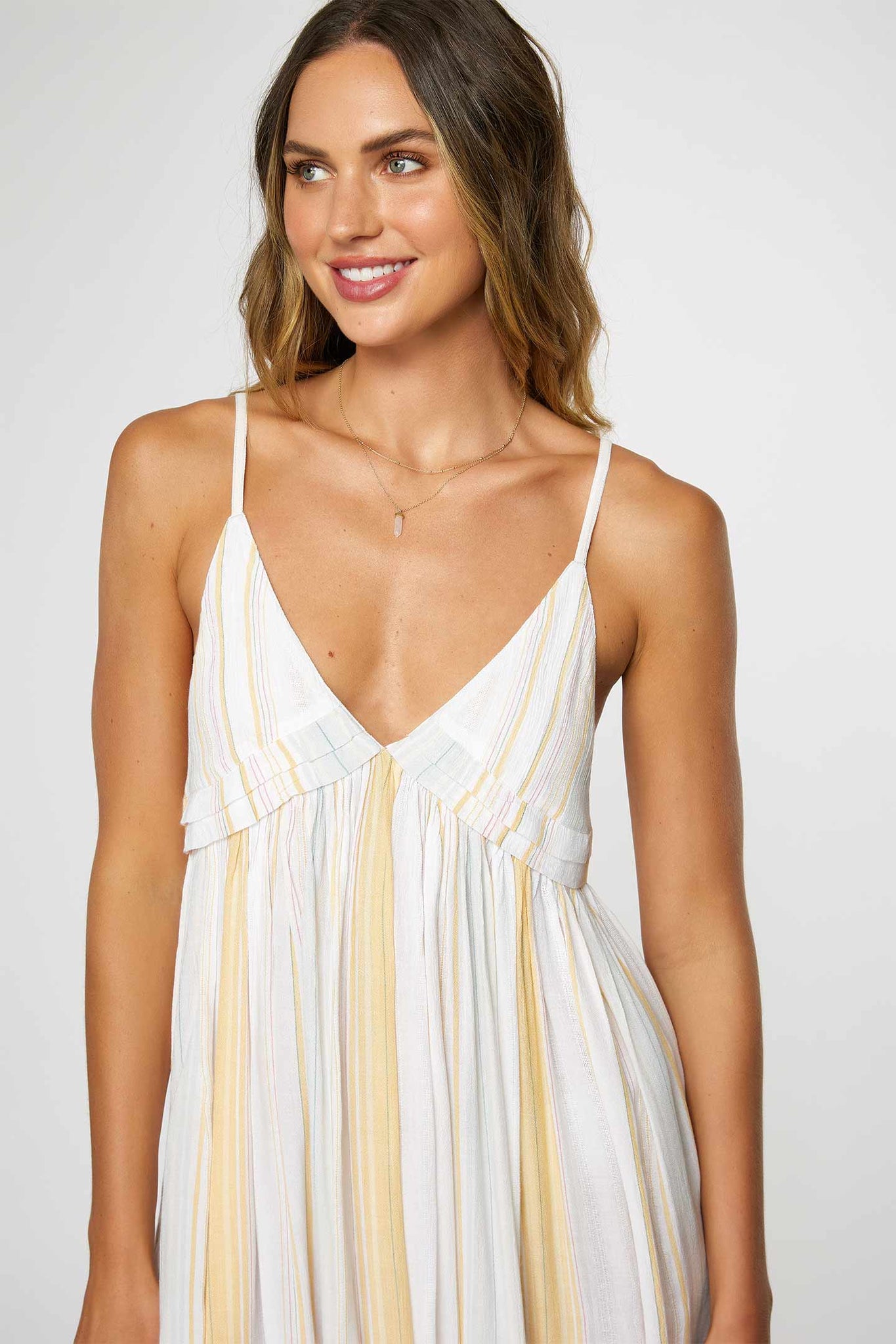 SALTWATER SOLIDS STRIPE TANK DRESS COVER-UP